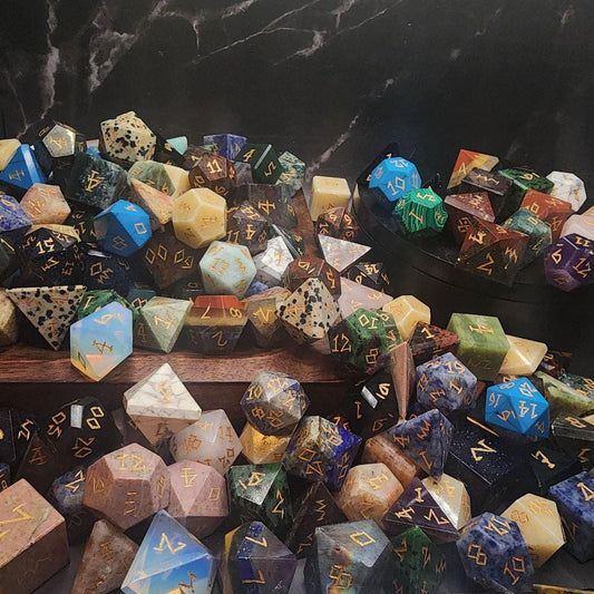 Mystery Gemstone Dice Set | Random Crystal RPG Dice for DnD & Wargaming