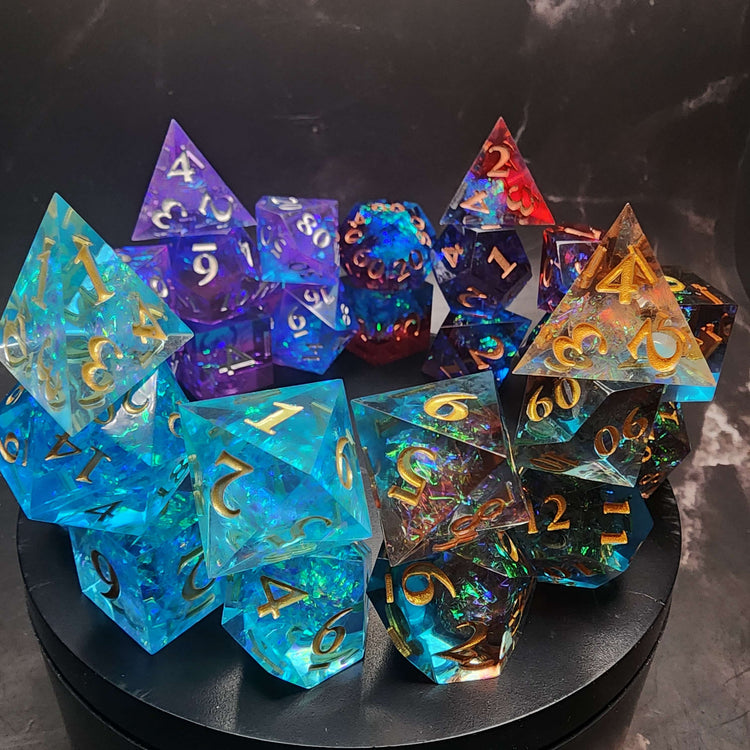 Resin Wonders - Mystery Sharp Resin DnD Dice! | Glitter, Inclusions, Swirls, Liquid Core & More!