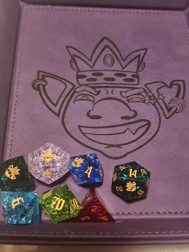 Loot Goblin Luxury K9 Glass RPG Dice Set with Box and Dice Tray!