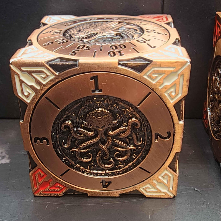 Metal Cube Spinner Dice | TTRPG Dice | DnD, Pathfinder | Includes Loot | Ships Free 50+