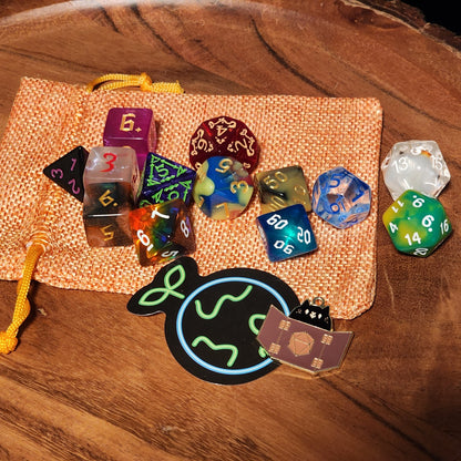 Chaos Goblin Dice Scoop with Bag | TTRPG Mystery Gift Bag | 500+ Curated Styles for DnD | Free Shipping 35 | Metal | Resin | Gemstone