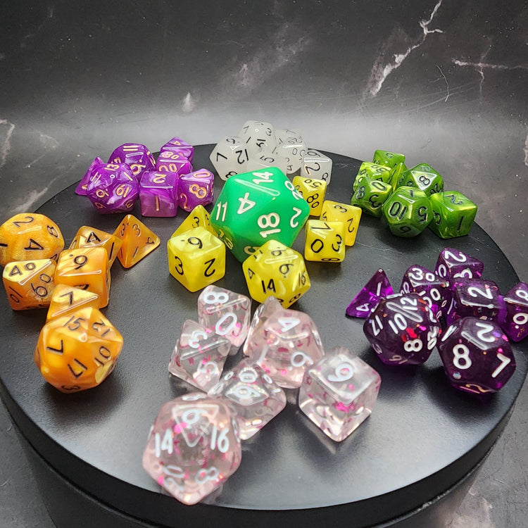 Mini RPG Dice Set | Tiny Polyhedral Dice | DnD Dice Set for Travel | Includes Burlap Bag & Loot | Micro Dice | Free Shipping 35+