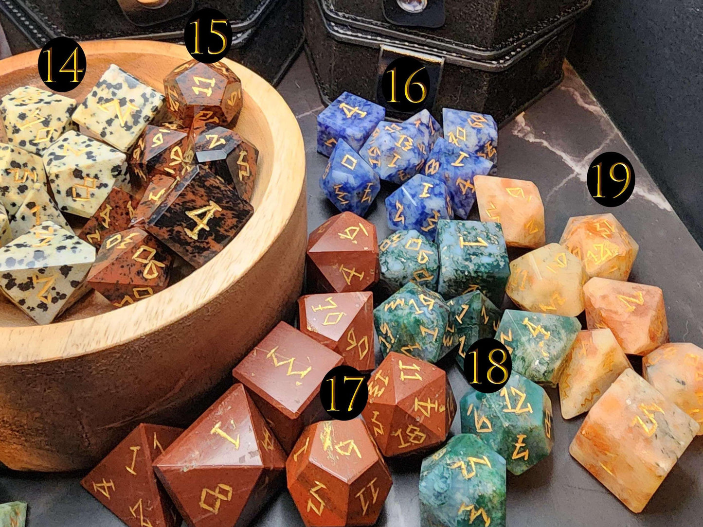 Gemstone Crystal RPG Dice Set | Includes Box and Loot!