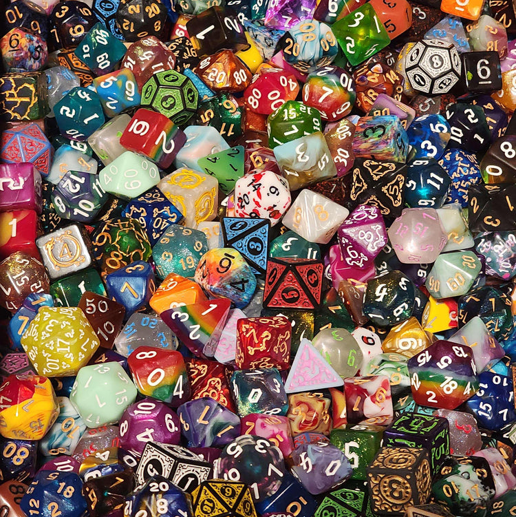 Goblin Mystery Dice Set | RPG Polyhedral DnD Dice with Loot Sack