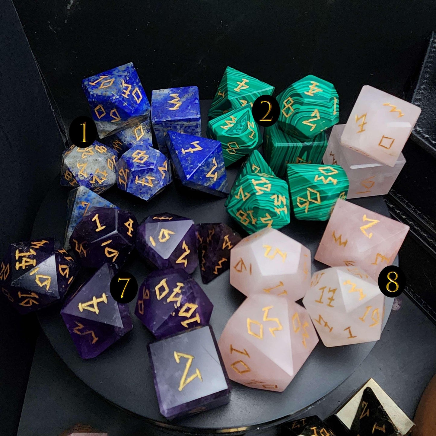 Gemstone Crystal RPG Dice Set | Includes Box and Loot!