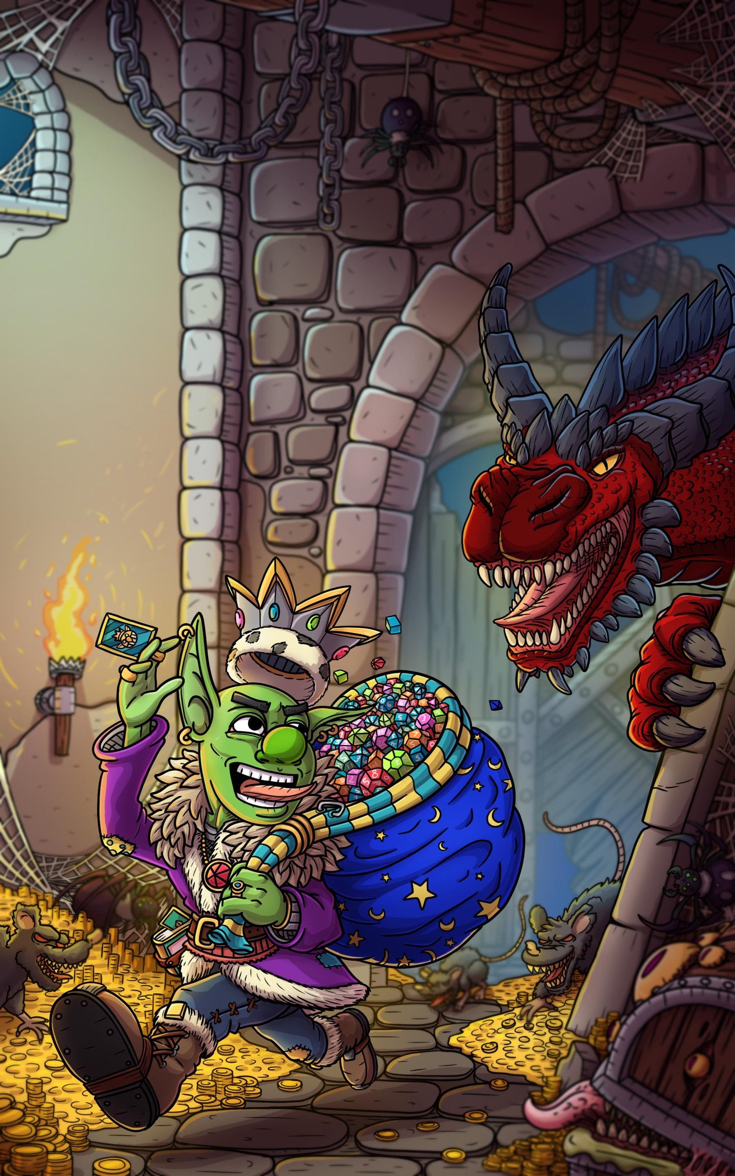 Goblin Chaos Mystery RPG Dice Scoop | Over 500 Styles Polyhedral Dice + Loot & Free Bag!