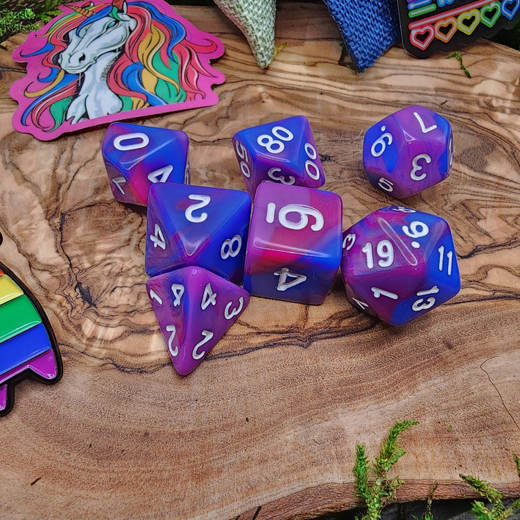 Pride Dice Set | LGBTQ+ Acrylic Polyhedral Dice for DnD TTRPG