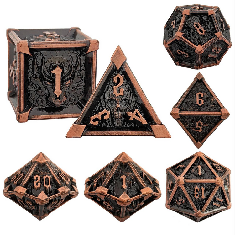Copper Archon Totem metal RPG dice