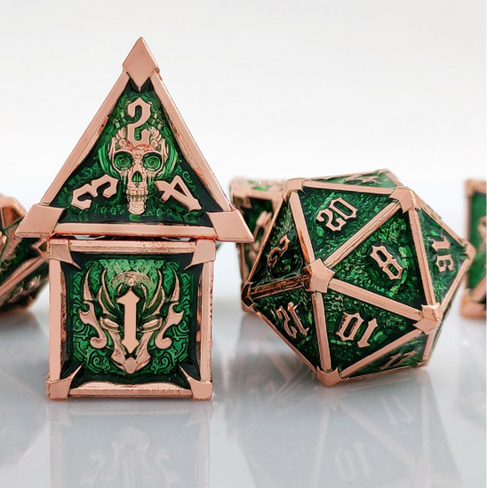 Forest Green Archon Totem metal RPG dice