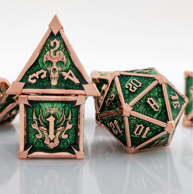 Forest Green Archon Totem metal RPG dice
