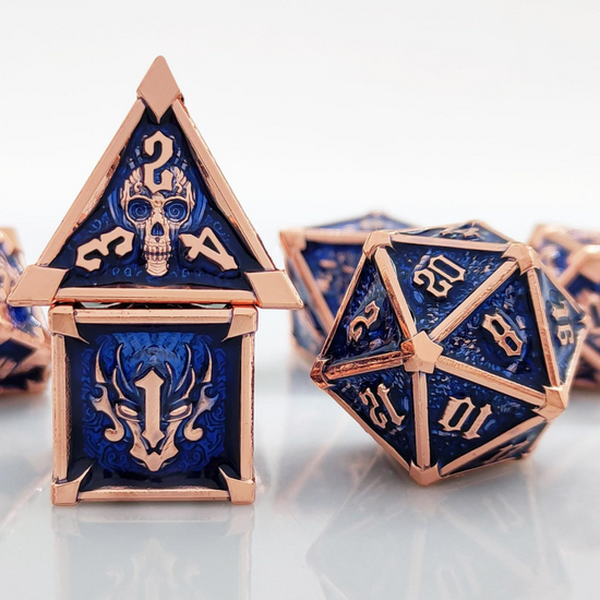 Midnight Blue Archon Totem metal RPG dice