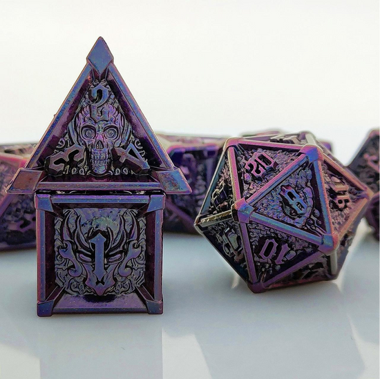 Mystic Purple Archon Totem metal RPG dice