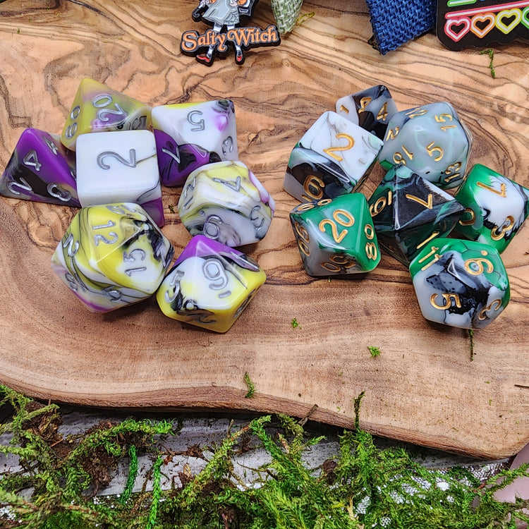 Pride Dice Set | LGBTQ+ Acrylic Polyhedral Dice for DnD TTRPG