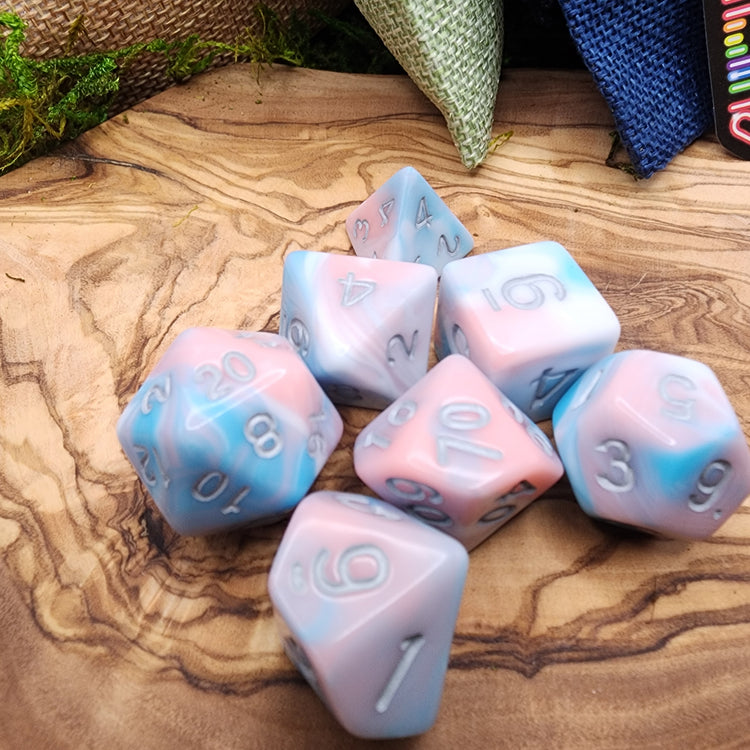 Pride Dice Set | LGBTQ+ Acrylic Polyhedral Dice for DnD TTRPG