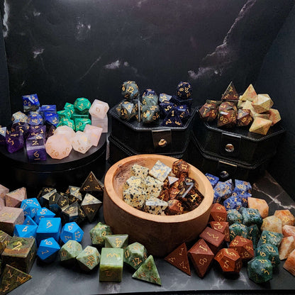 Mystery Gemstone Dice Set | Random Crystal RPG Dice for DnD & Wargaming