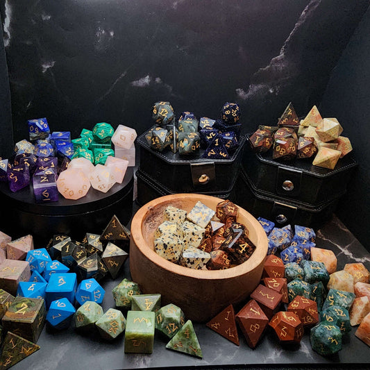 Mystery Gemstone Dice Set | Random Crystal RPG Dice for DnD & Wargaming