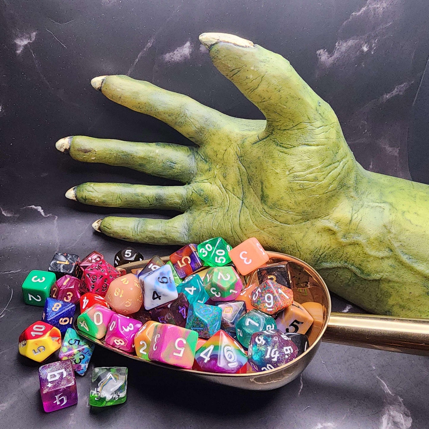 Goblin Chaos Mystery RPG Dice Scoop | Over 500 Styles Polyhedral Dice + Loot & Free Bag!