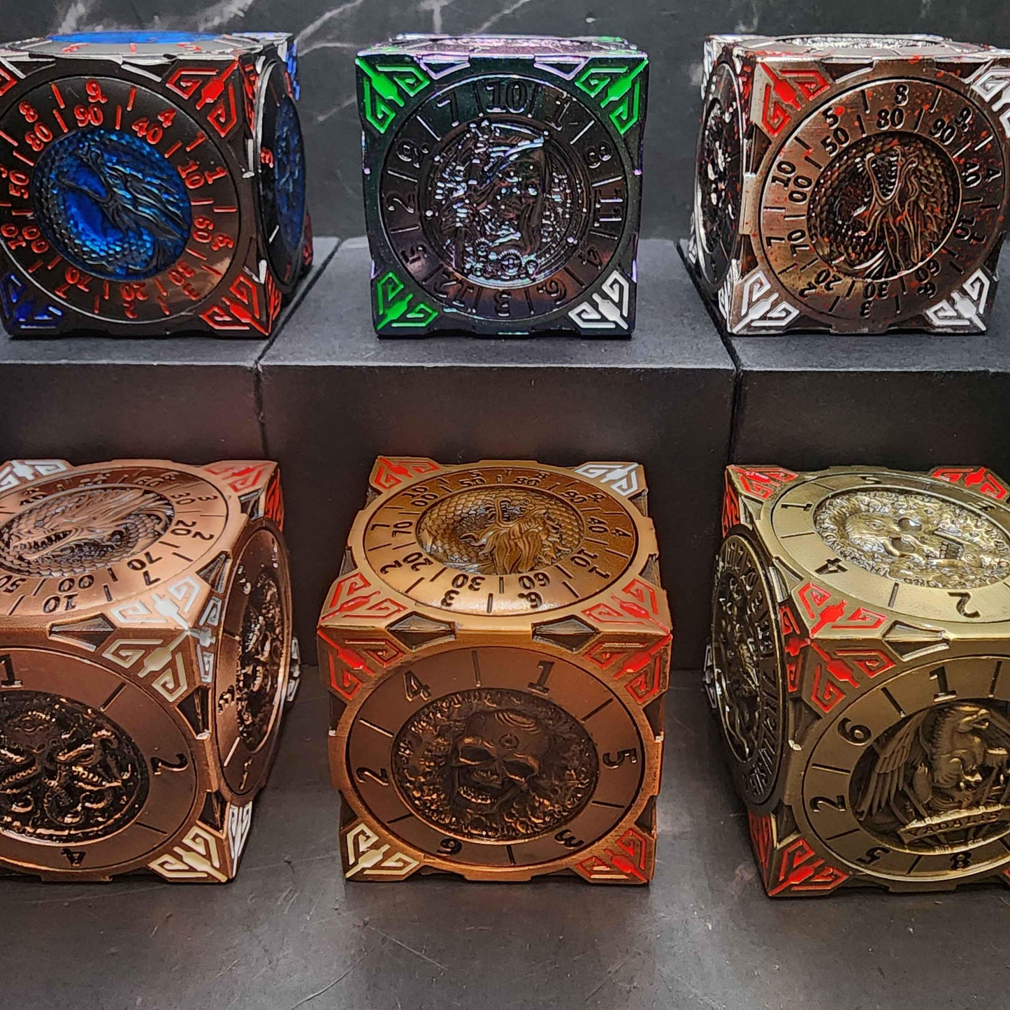 Metal Cube Spinner Dice | TTRPG Dice | DnD, Pathfinder | Includes Loot | Ships Free 35+