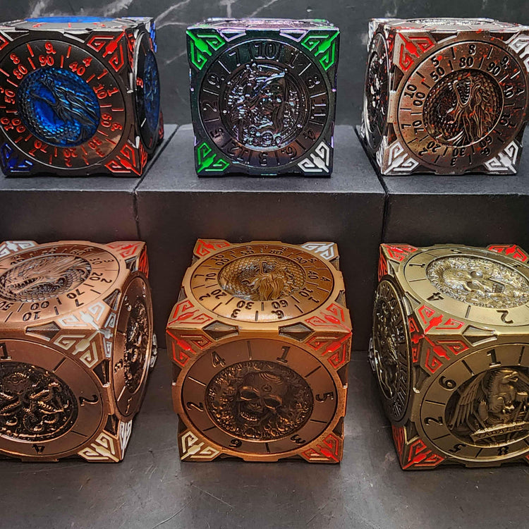 Metal Cube Spinner Dice | TTRPG Dice | DnD, Pathfinder | Includes Loot | Ships Free 50+