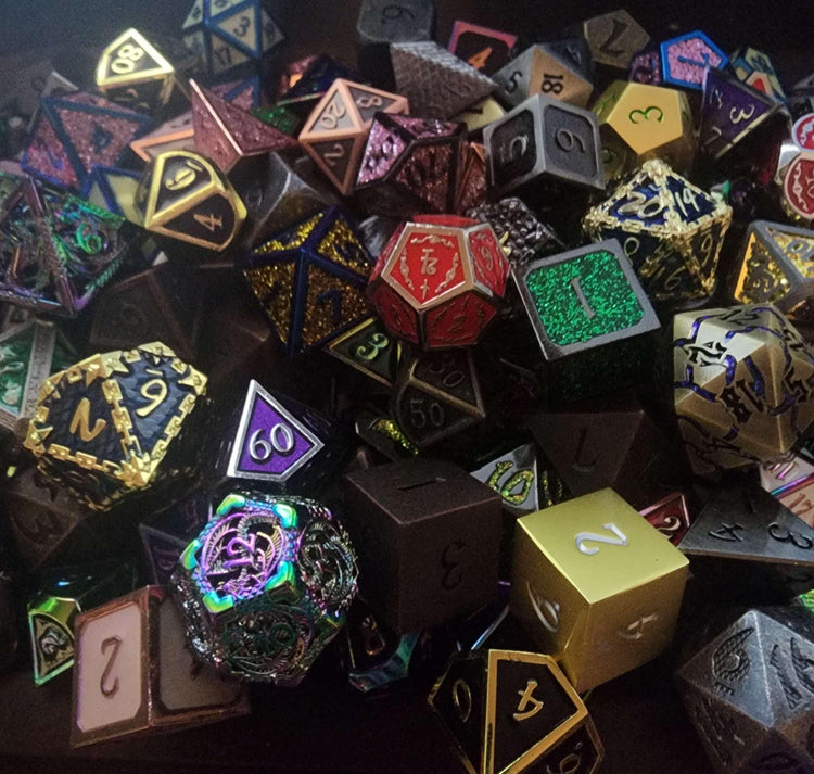Loot Goblin’s Metal Dice | Random Metal Dice | TTRPG Dice | DnD, Pathfinder, & Warhammer Compatible | Wargame Dice | Ships Free 50+