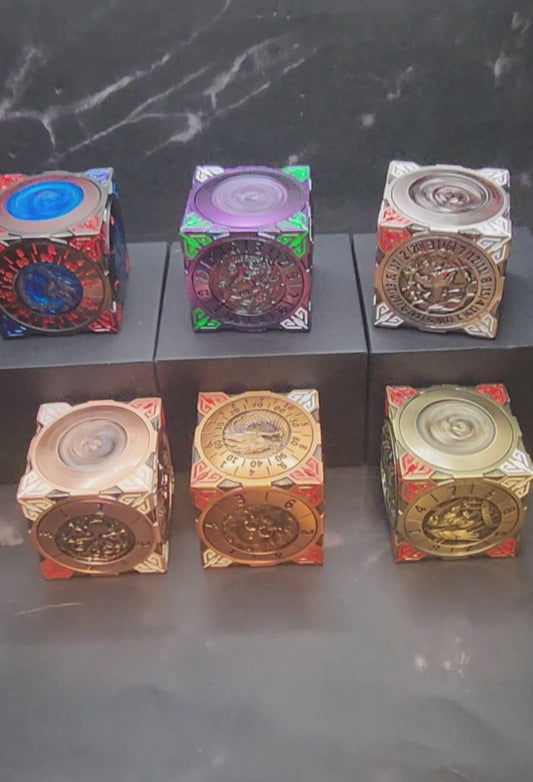 Metal Cube Spinner Dice | TTRPG Dice | DnD, Pathfinder | Includes Loot | Ships Free 35+